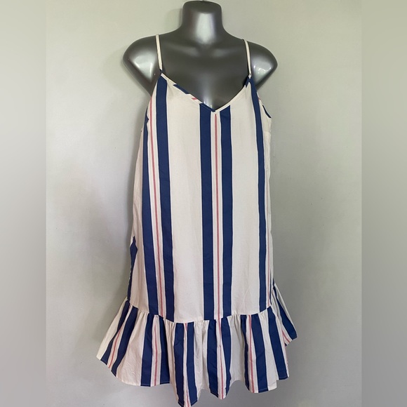 Banana Republic Striped Spaghetti Strap Dress Size 10 - Picture 10 of 16